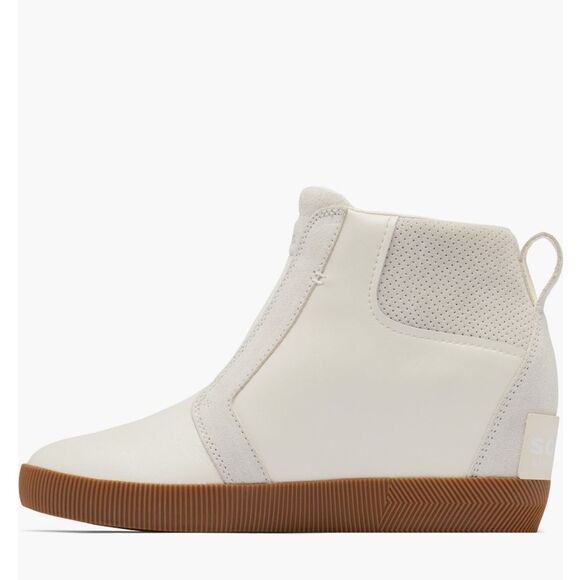 Sorel Out N About Wedge Leather Bootie, Ankle Boots White/Sea Salt Size 10.5 NWT - Picture 7 of 8